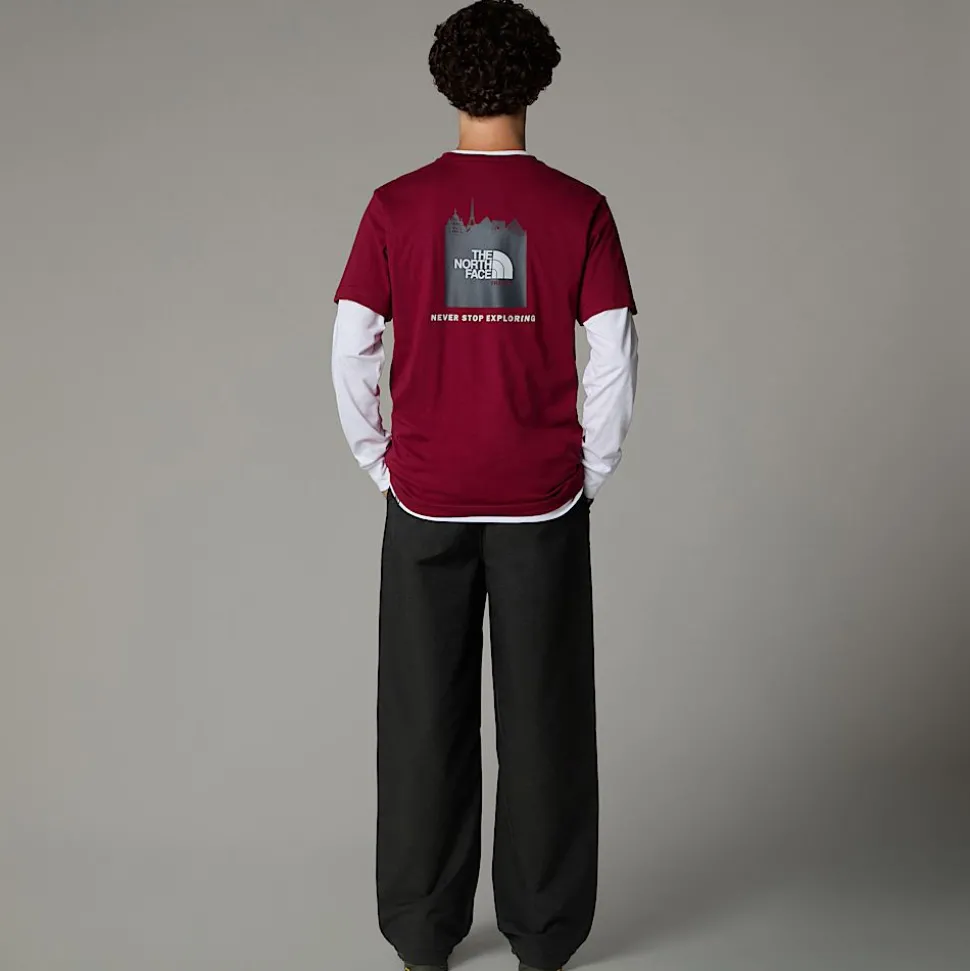 Shop The North Face France Redbox T-shirt Til Herrer Beetroot - Anthracite Grey - White Dune
