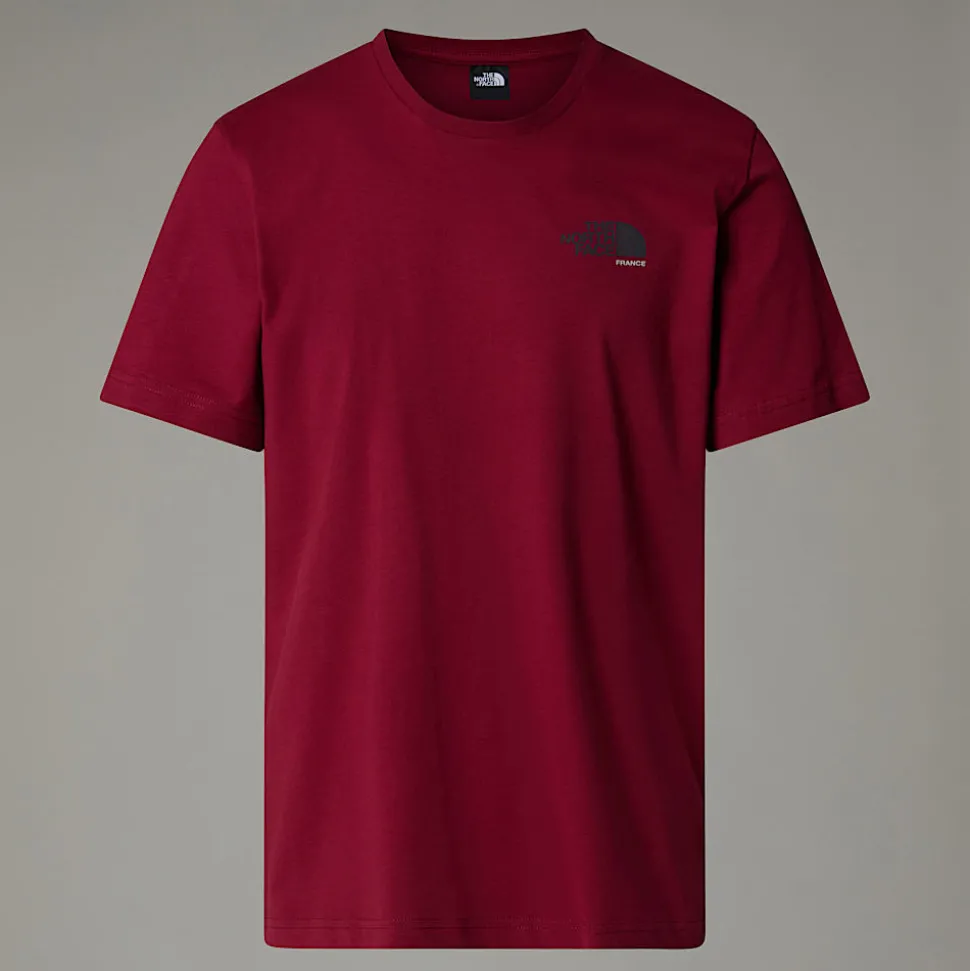 Shop The North Face France Redbox T-shirt Til Herrer Beetroot - Anthracite Grey - White Dune