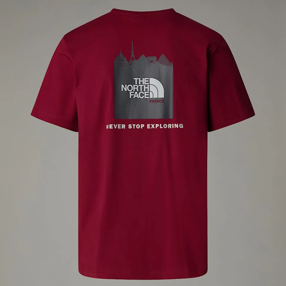 Shop The North Face France Redbox T-shirt Til Herrer Beetroot - Anthracite Grey - White Dune