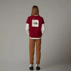 Store The North Face France Redbox T-shirt Til Unge Beetroot-White Dune