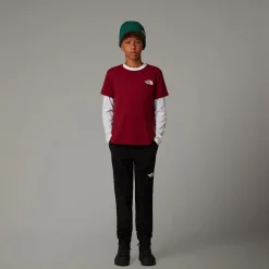 Store The North Face France Redbox T-shirt Til Unge Beetroot-White Dune