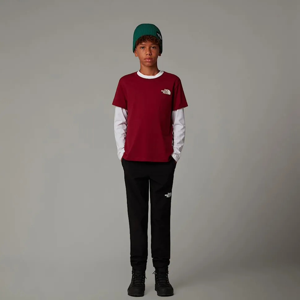 Store The North Face France Redbox T-shirt Til Unge Beetroot-White Dune