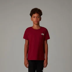 Store The North Face France Redbox T-shirt Til Unge Beetroot-White Dune