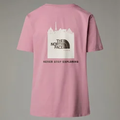 Shop The North Face France Redbox T-shirt Til Damer Mauve -White Dune - Smokey Brown