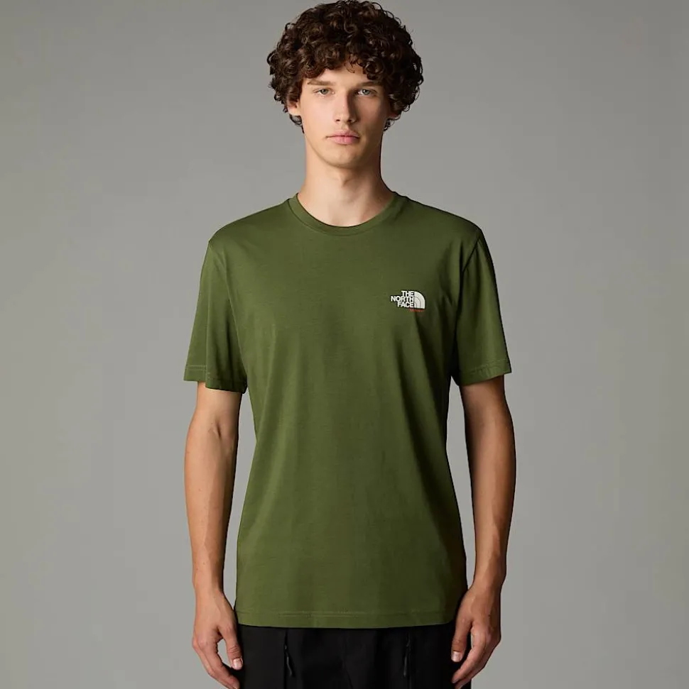 Cheap The North Face Germany Redbox T-shirt Til Herrer Terrarium Green - Bombay Orange - White Dune