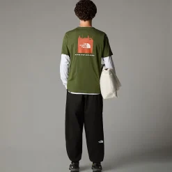 Cheap The North Face Germany Redbox T-shirt Til Herrer Terrarium Green - Bombay Orange - White Dune