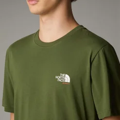 Cheap The North Face Germany Redbox T-shirt Til Herrer Terrarium Green - Bombay Orange - White Dune