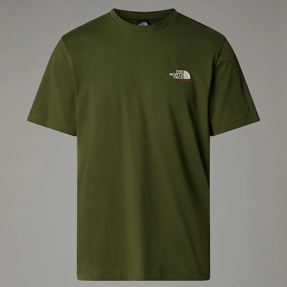 Cheap The North Face Germany Redbox T-shirt Til Herrer Terrarium Green - Bombay Orange - White Dune