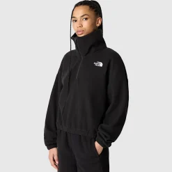 Outlet The North Face Glacier Fleece Med Kvart Lynlås Til Damer TNF Black