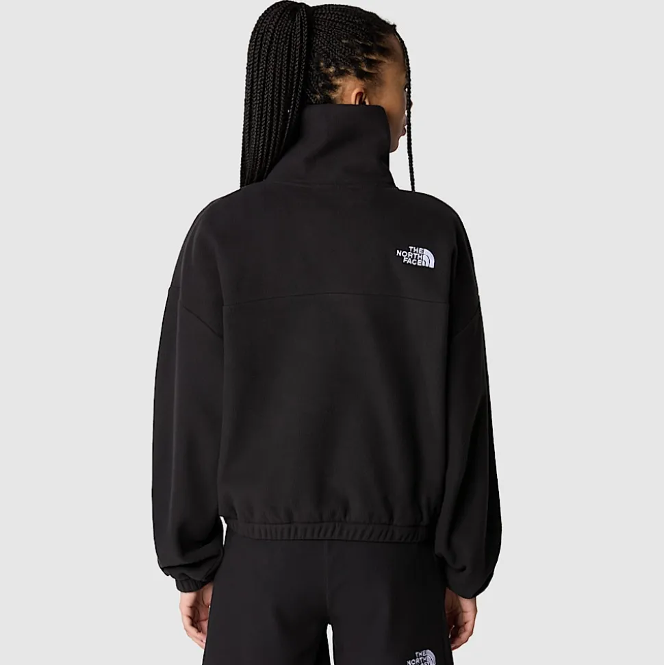 Outlet The North Face Glacier Fleece Med Kvart Lynlås Til Damer TNF Black