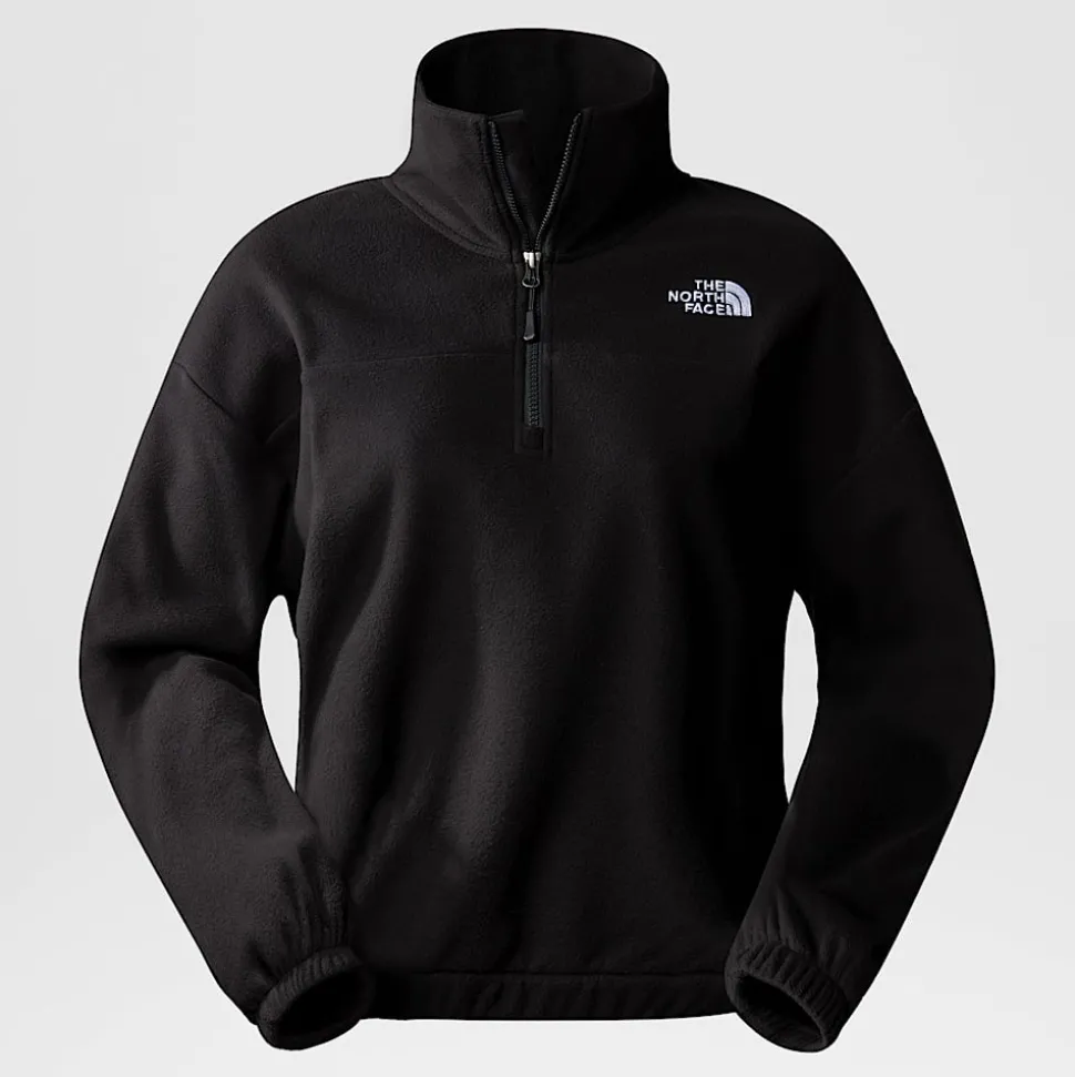 Outlet The North Face Glacier Fleece Med Kvart Lynlås Til Damer TNF Black