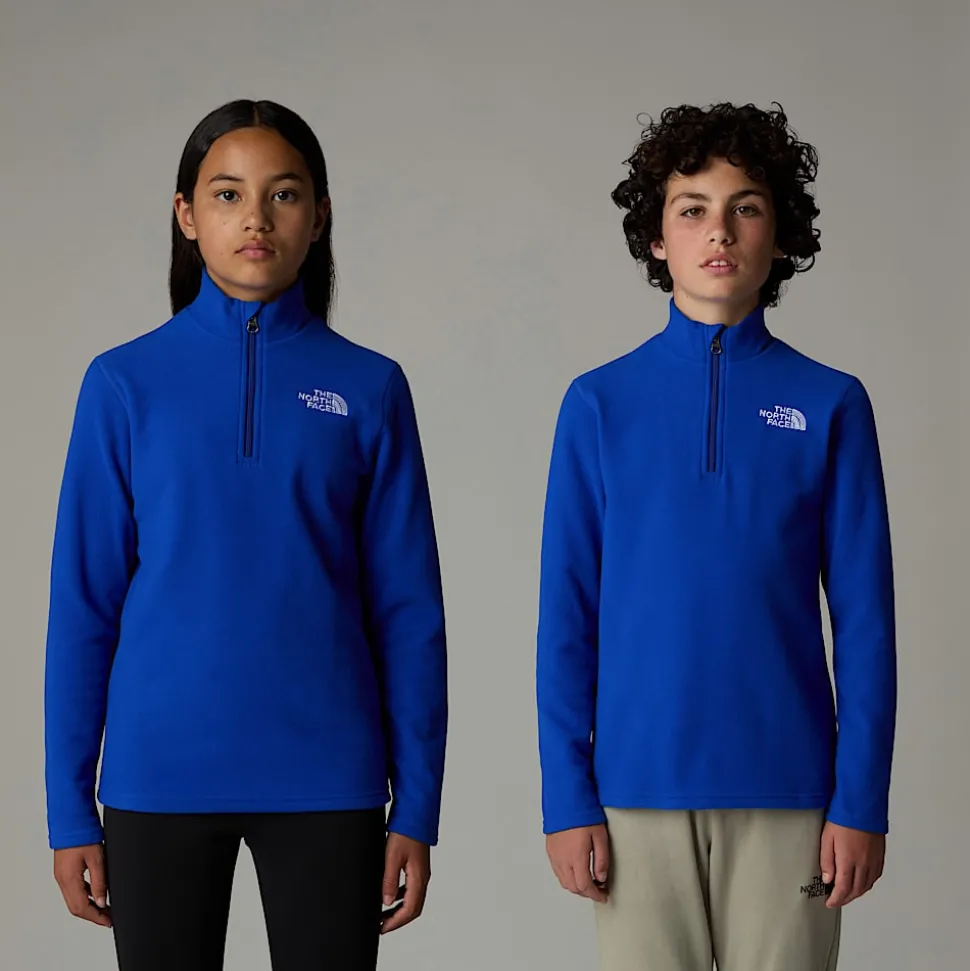 Online The North Face Glacier Fleece Med Kvart Lynlås Til Unge TNF Blue
