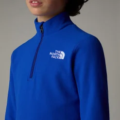 Online The North Face Glacier Fleece Med Kvart Lynlås Til Unge TNF Blue