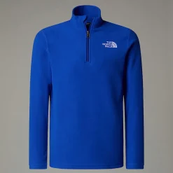 Online The North Face Glacier Fleece Med Kvart Lynlås Til Unge TNF Blue