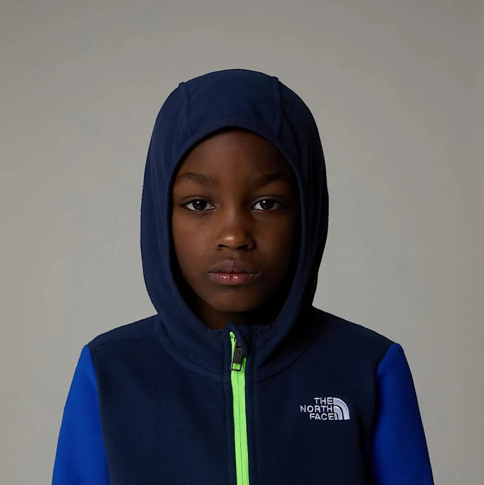 Clearance The North Face Glacier Fleecejakke Med Lynlås Og Hætte Til Børn TNF Blue