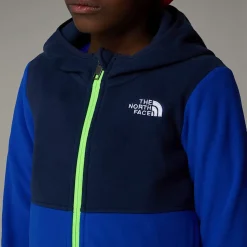 Clearance The North Face Glacier Fleecejakke Med Lynlås Og Hætte Til Børn TNF Blue