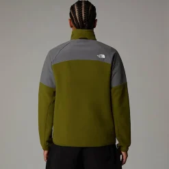 Fashion The North Face Glacier Heavyweight Fleece Med Lynlås Til Damer Forest Olive-Smoked Pearl