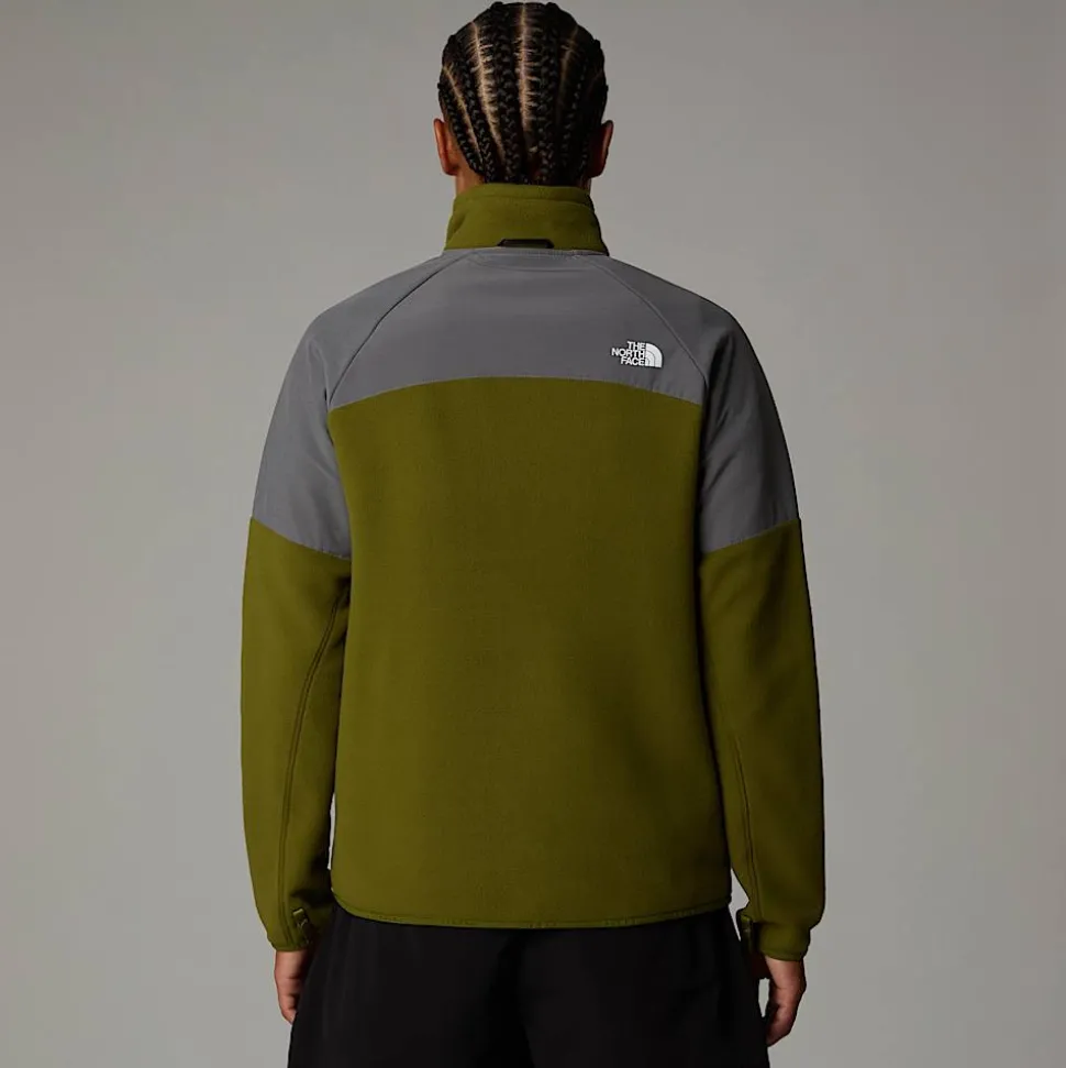 Fashion The North Face Glacier Heavyweight Fleece Med Lynlås Til Damer Forest Olive-Smoked Pearl