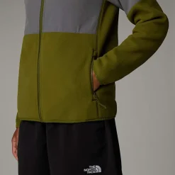 Fashion The North Face Glacier Heavyweight Fleece Med Lynlås Til Damer Forest Olive-Smoked Pearl