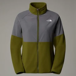 Fashion The North Face Glacier Heavyweight Fleece Med Lynlås Til Damer Forest Olive-Smoked Pearl