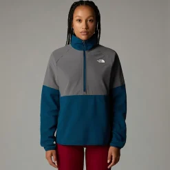 Cheap The North Face Glacier Heavyweight Fleece Med Halv Lynlås Til Damer Midnight Petrol-Smoked Pearl