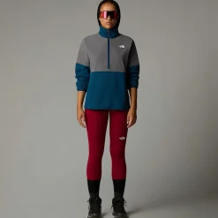 Cheap The North Face Glacier Heavyweight Fleece Med Halv Lynlås Til Damer Midnight Petrol-Smoked Pearl