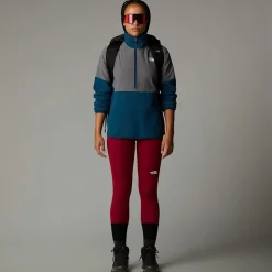 Cheap The North Face Glacier Heavyweight Fleece Med Halv Lynlås Til Damer Midnight Petrol-Smoked Pearl