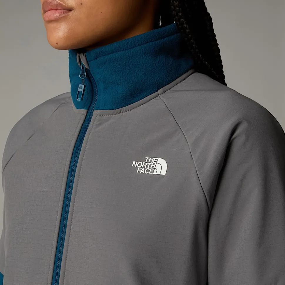 Cheap The North Face Glacier Heavyweight Fleece Med Halv Lynlås Til Damer Midnight Petrol-Smoked Pearl