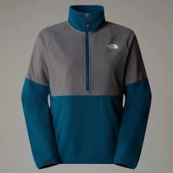 Cheap The North Face Glacier Heavyweight Fleece Med Halv Lynlås Til Damer Midnight Petrol-Smoked Pearl