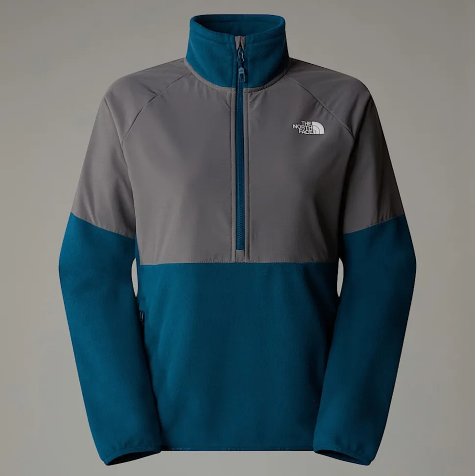 Cheap The North Face Glacier Heavyweight Fleece Med Halv Lynlås Til Damer Midnight Petrol-Smoked Pearl