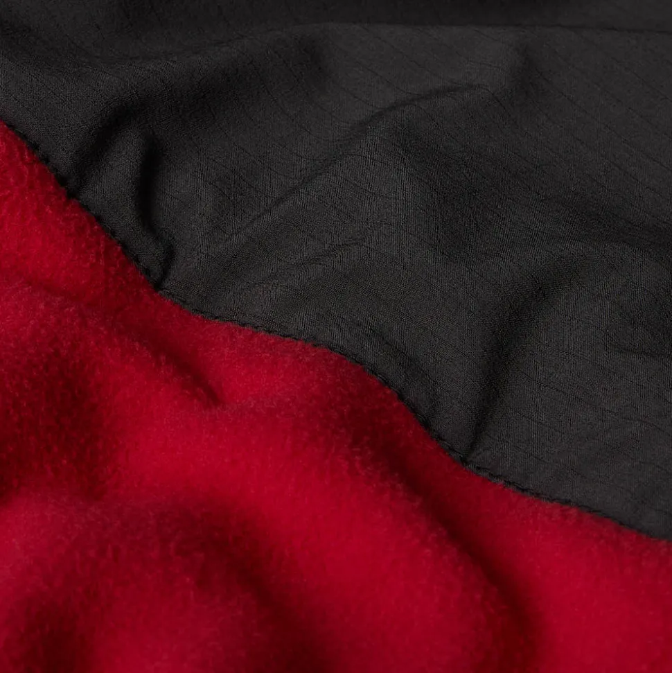 New The North Face Glacier Heavyweight Fleece Med Lynlås Til Herrer Garnet Red-Asphalt Grey