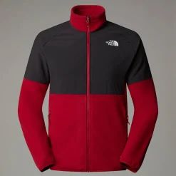 New The North Face Glacier Heavyweight Fleece Med Lynlås Til Herrer Garnet Red-Asphalt Grey