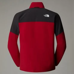 New The North Face Glacier Heavyweight Fleece Med Lynlås Til Herrer Garnet Red-Asphalt Grey