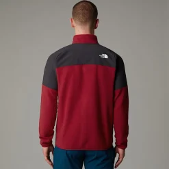 Fashion The North Face Glacier Heavyweight Fleece Med Halv Lynlås Til Herrer Garnet Red-Asphalt Grey