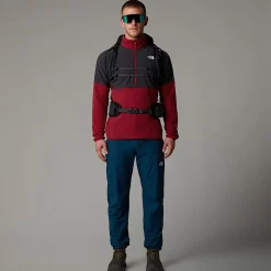 Fashion The North Face Glacier Heavyweight Fleece Med Halv Lynlås Til Herrer Garnet Red-Asphalt Grey