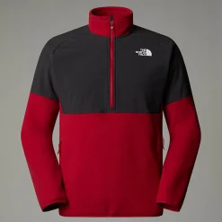 Fashion The North Face Glacier Heavyweight Fleece Med Halv Lynlås Til Herrer Garnet Red-Asphalt Grey