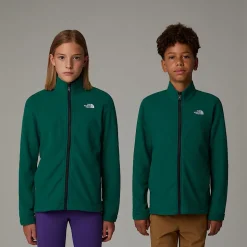 Sale The North Face Glacier Zip-In Fleece Til Unge Evergreen