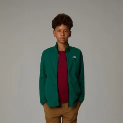 Sale The North Face Glacier Zip-In Fleece Til Unge Evergreen
