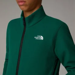 Sale The North Face Glacier Zip-In Fleece Til Unge Evergreen