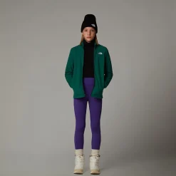 Sale The North Face Glacier Zip-In Fleece Til Unge Evergreen