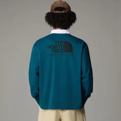 New The North Face Heritage Rugby Sweatshirt Til Herrer Midnight Petrol