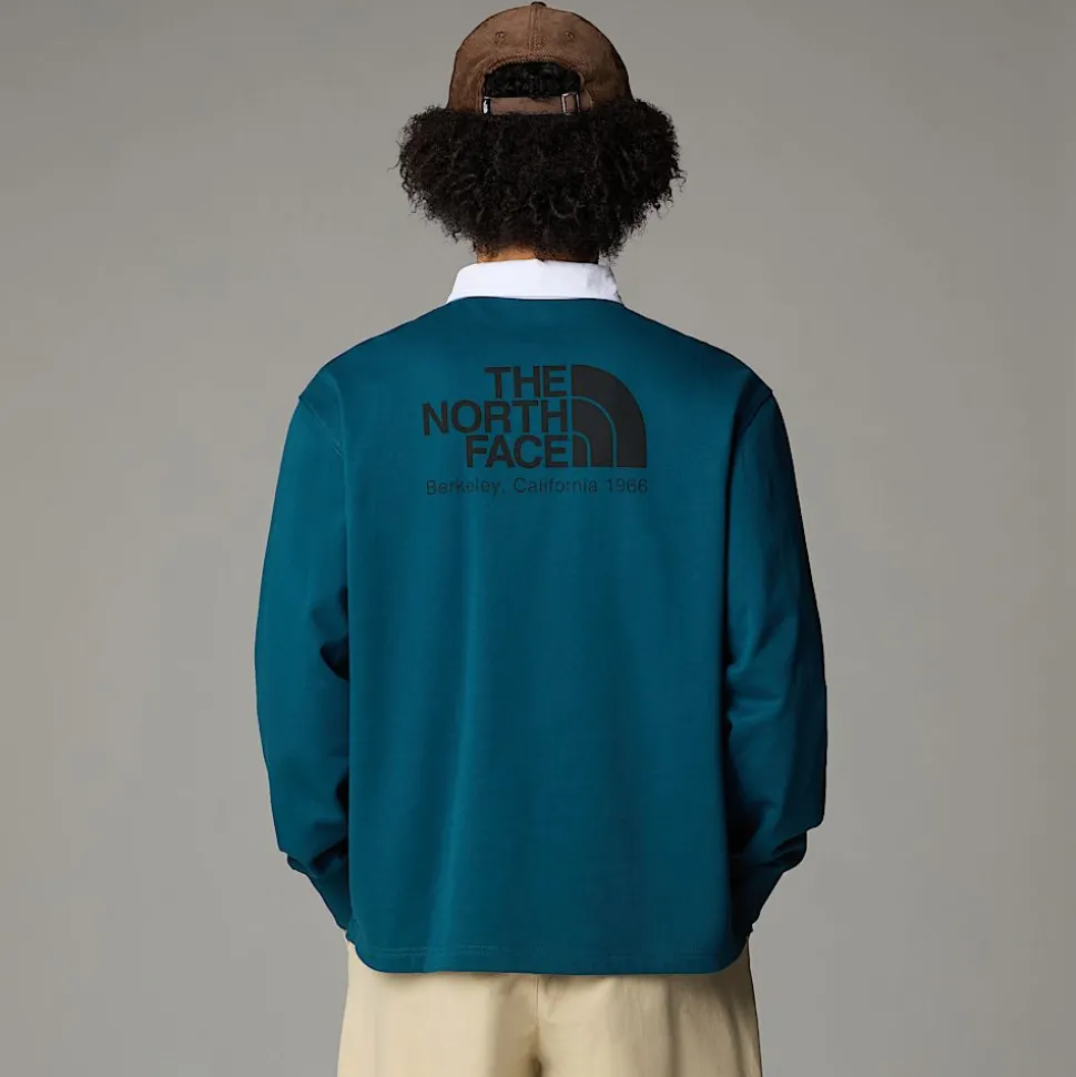 New The North Face Heritage Rugby Sweatshirt Til Herrer Midnight Petrol