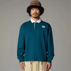 New The North Face Heritage Rugby Sweatshirt Til Herrer Midnight Petrol