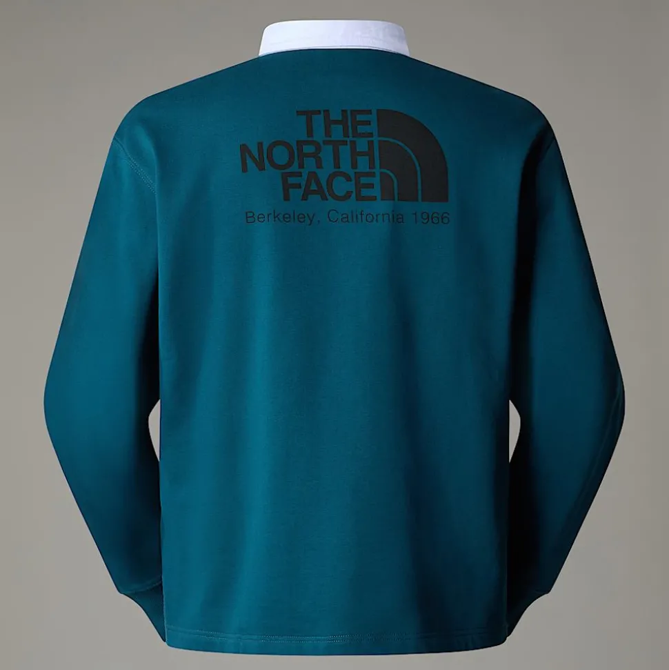 New The North Face Heritage Rugby Sweatshirt Til Herrer Midnight Petrol