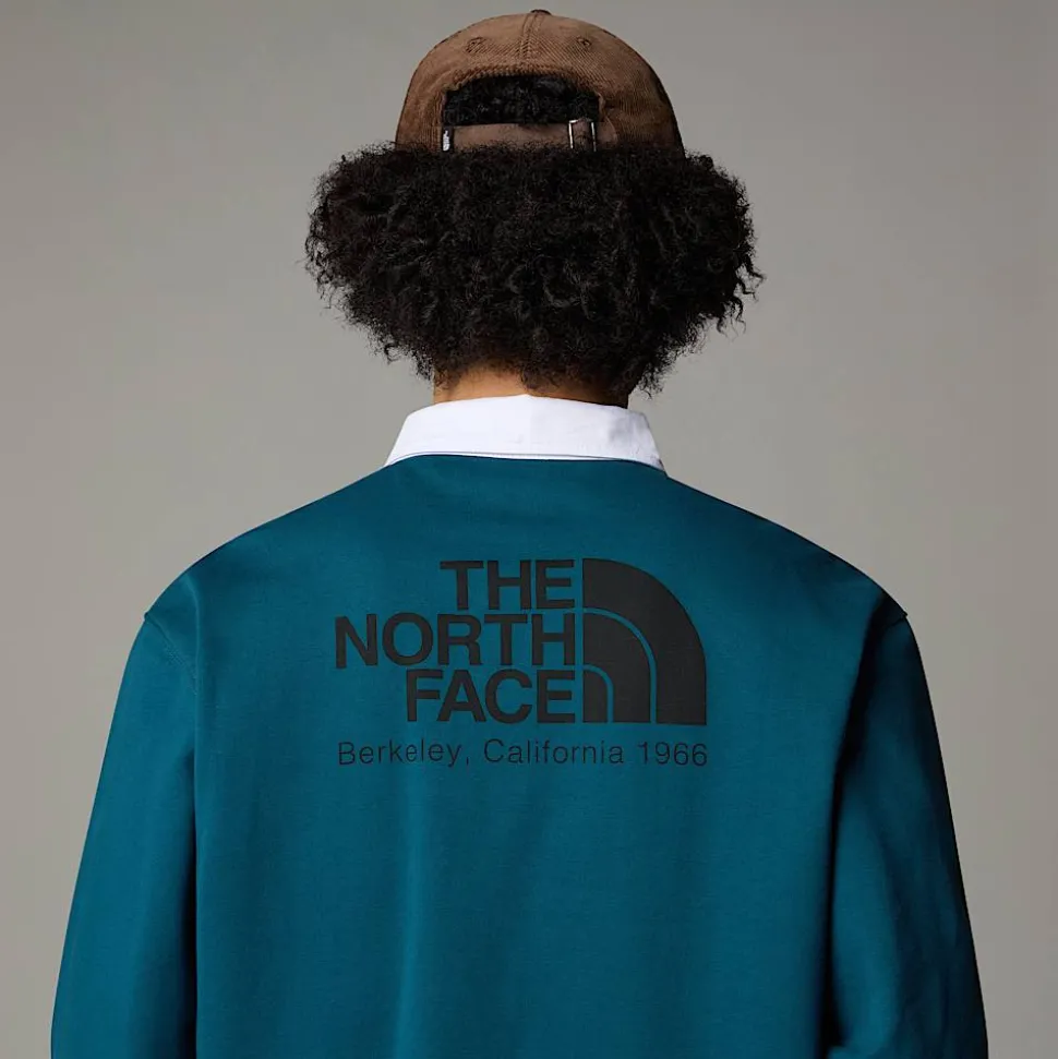 New The North Face Heritage Rugby Sweatshirt Til Herrer Midnight Petrol