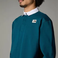 New The North Face Heritage Rugby Sweatshirt Til Herrer Midnight Petrol