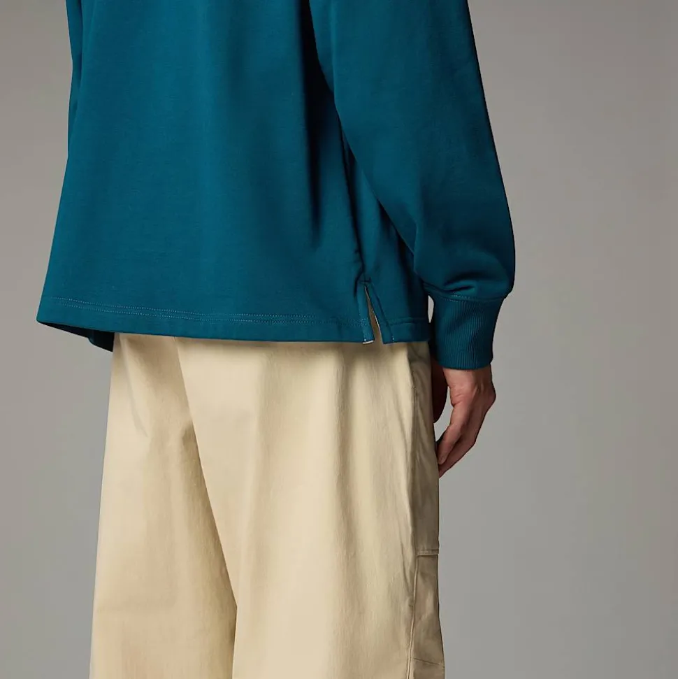 New The North Face Heritage Rugby Sweatshirt Til Herrer Midnight Petrol