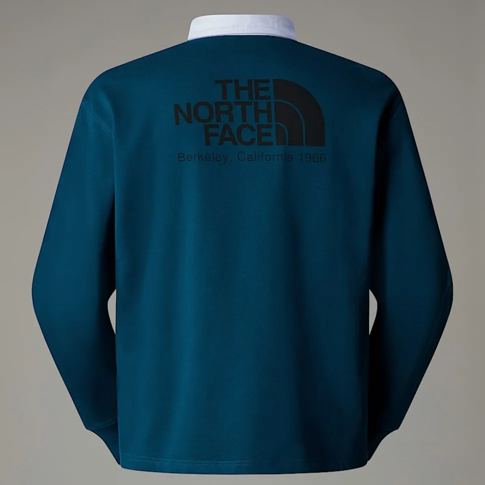 New The North Face Heritage Rugby Sweatshirt Til Herrer Midnight Petrol