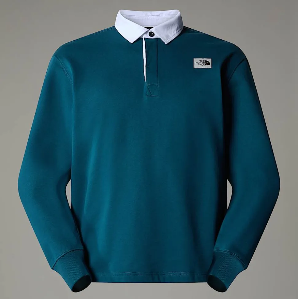 New The North Face Heritage Rugby Sweatshirt Til Herrer Midnight Petrol