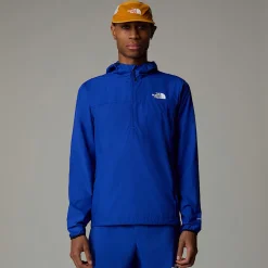 Online The North Face Higher Run Vindjakke Med Kvart Lynlås Til Herrer TNF Blue